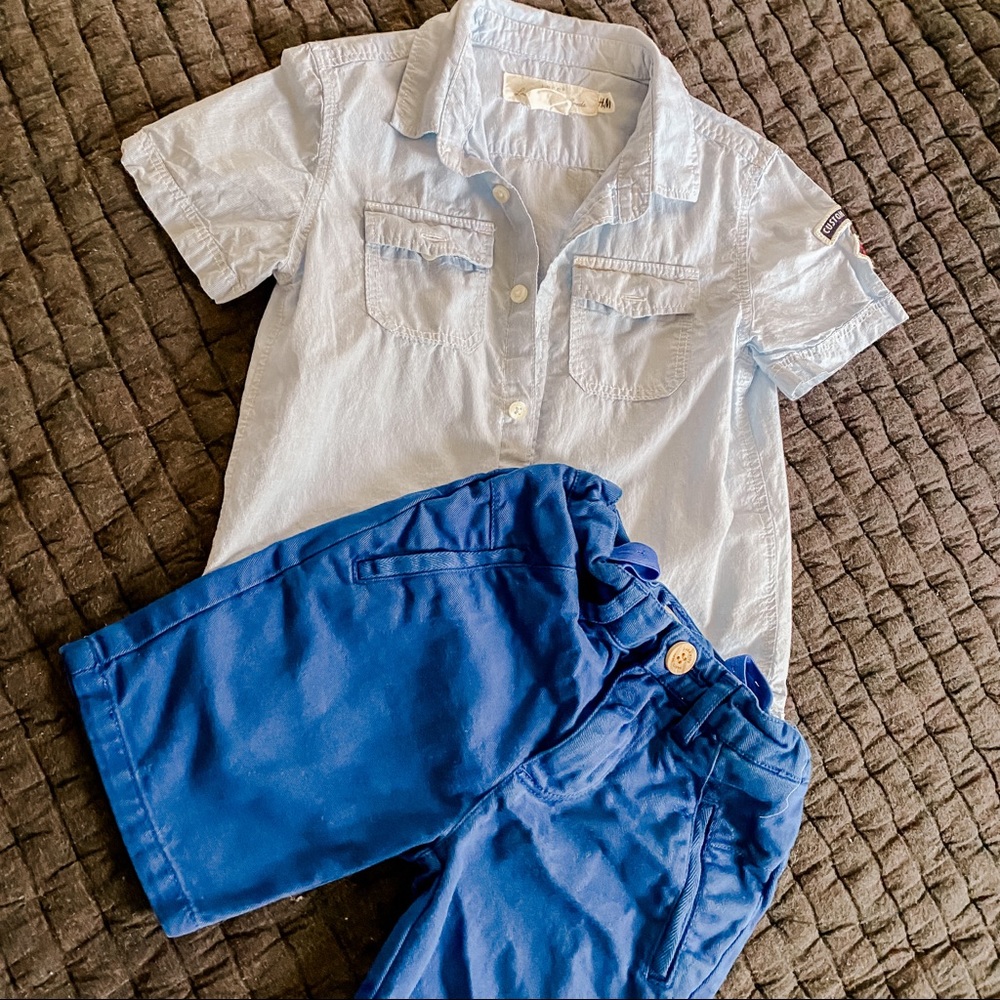 Zara Boy shorts and H&M cotton shirt